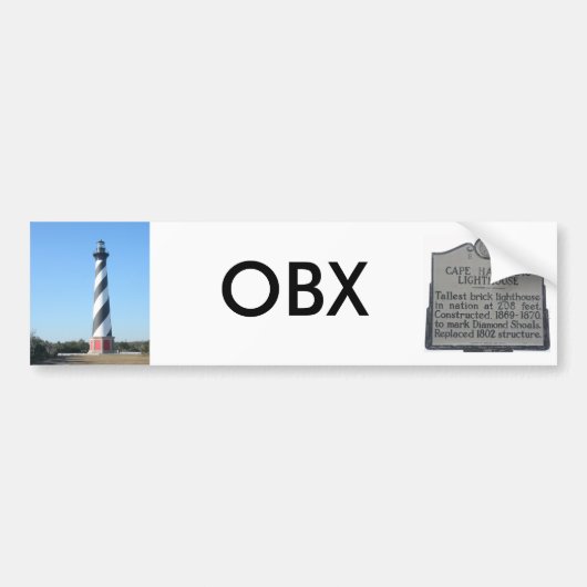 Bumpersticker vuurtoren van Cape Hatteras #1 OBX (Voorkant)