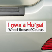 Bumpersticker wagentractor voor wielpaarden (Op auto)