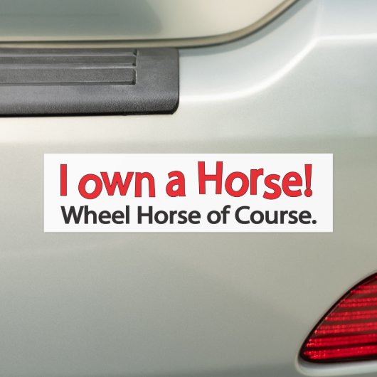 Bumpersticker wagentractor voor wielpaarden (Op auto)