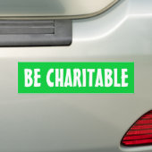 Bumpersticker "Wees liefdadig" (Op auto)
