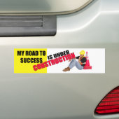Bumpersticker weg naar succes (Op auto)
