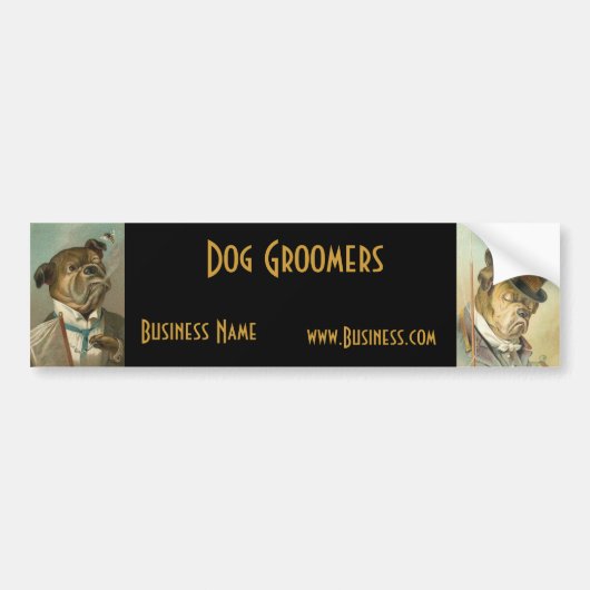 Bumpersticker Zakelijk Vintage Honden Trimmers (Voorkant)