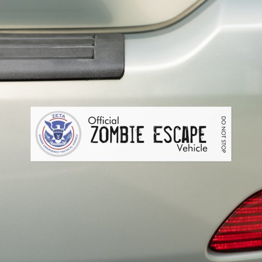 Bumpersticker Zombie Escape (Op auto)