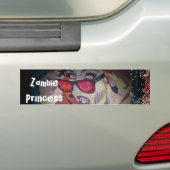 Bumpersticker Zombie Princess (Op auto)