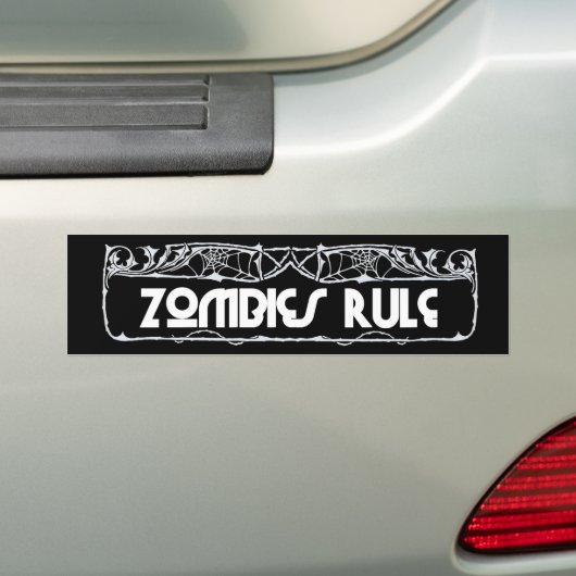 Bumpersticker "Zombies Rule" (Op auto)