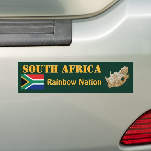 Bumpersticker Zuid-Afrika vlag + kaart (Op auto)