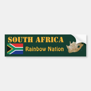 Bumpersticker Zuid-Afrika vlag + kaart