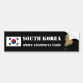 Bumpersticker Zuid-Korea vlag + kaart (Voorkant)