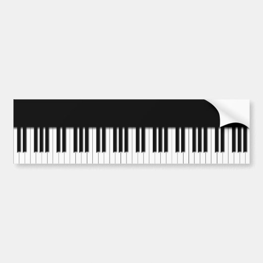 Bumpersticker - zwart pianotoetsenbord wit (Voorkant)