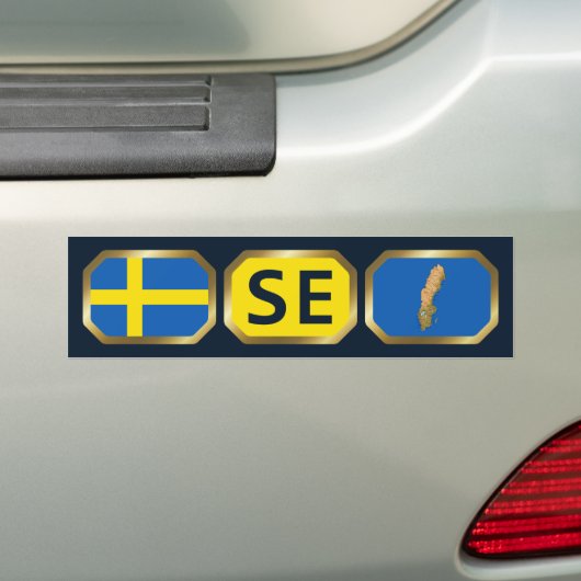 Bumpersticker Zweedse vlaggenkaartcode (Op auto)