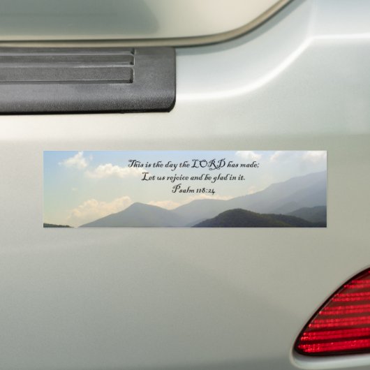 Bumperstickers: Berglandschap met psalm Bumpersticker (Op auto)