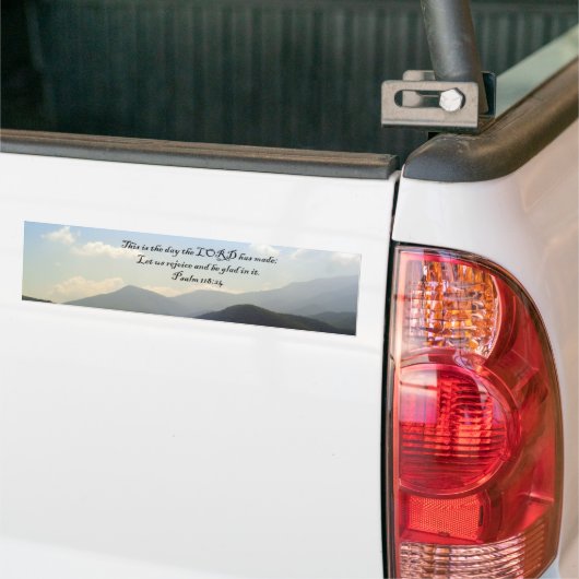 Bumperstickers: Berglandschap met psalm Bumpersticker (Op Truck)