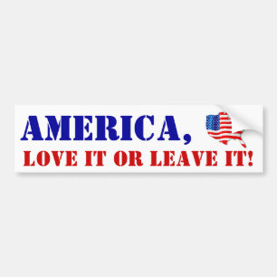 Bumperstickers Vlag Amerika houden ervan of laat h