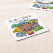 Bumperstickers voor hoogleraren kartonnen onderzetters (Schuin)