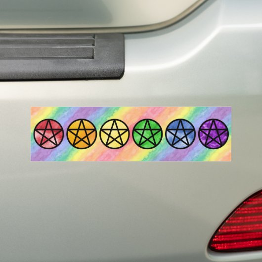 Bumperstickers voor regenboogpentakelen (Op auto)
