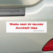 bumperstickers zonder ongeval (Op auto)