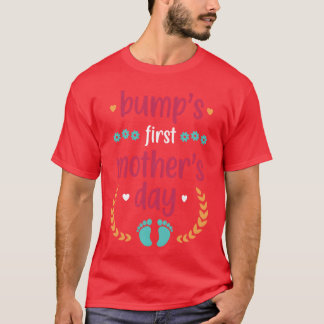 Bump's eerste Moederdag Moederdag Gift Vriend T-shirt