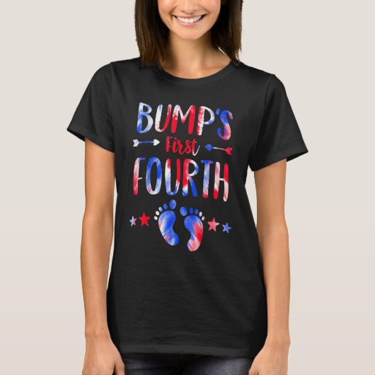 Bump's First 4th Of July Pregnancy Independence Da T-shirt (Voorkant)