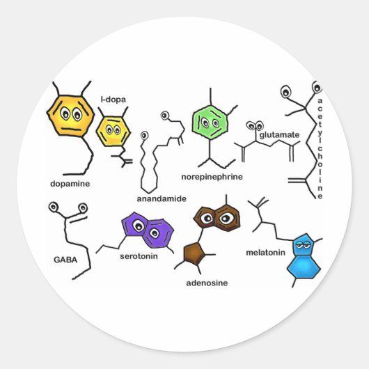 Bumpy Neurotransmitters Ronde Sticker (Voorkant)