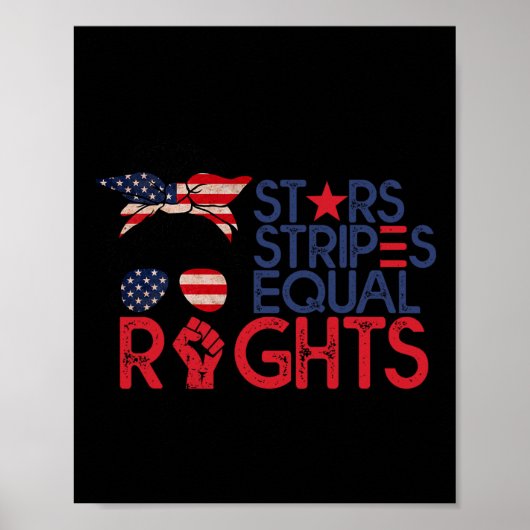 Bun American Flag Pro Choice Star Stripes Gelijk R Poster (Voorkant)
