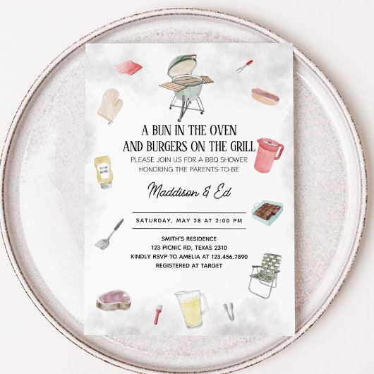 Bun and Burger Baby Shower Kaart