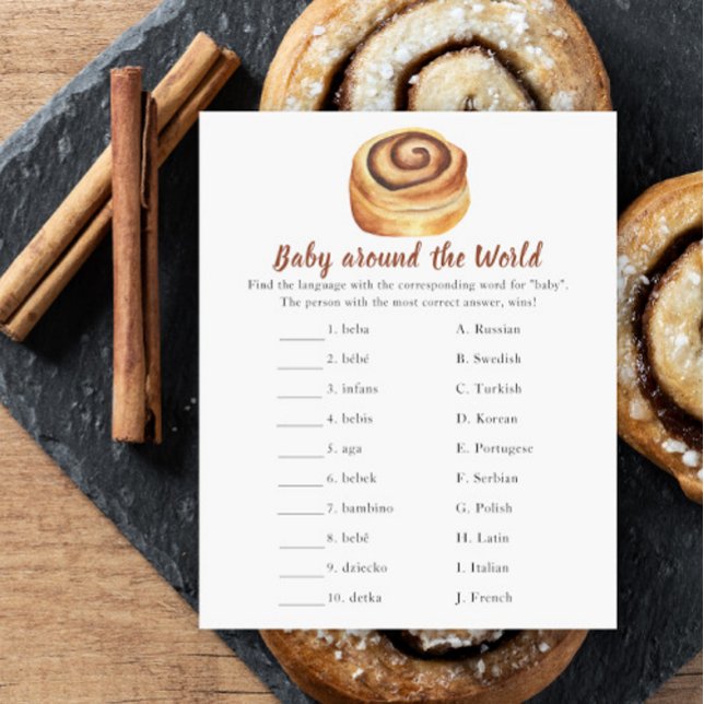 Bun baby shower - Baby rond de wereld spel (Creator heeft geüpload)