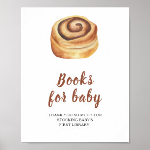 Bun baby shower - boeken voor baby poster