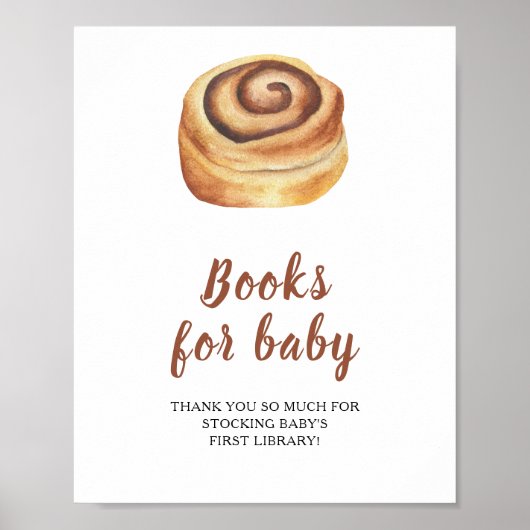 Bun baby shower - boeken voor baby poster (Voorkant)