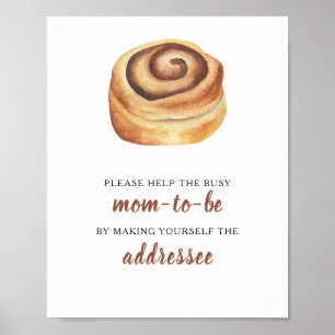 Bun baby shower Help de drukke moeder-to-be geadre Poster