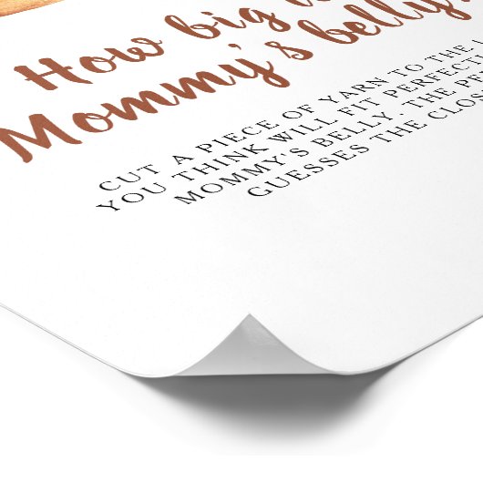 Bun baby shower Hoe groot is het buikspel van mama Poster (Hoek)