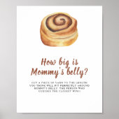 Bun baby shower Hoe groot is het buikspel van mama Poster (Voorkant)