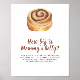 Bun baby shower Hoe groot is het buikspel van mama Poster