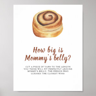 Bun baby shower Hoe groot is het buikspel van mama Poster