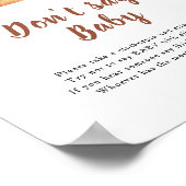 Bun baby shower - Zeg geen baby Poster (Hoek)