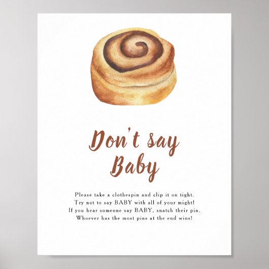Bun baby shower - Zeg geen baby Poster (Voorkant)