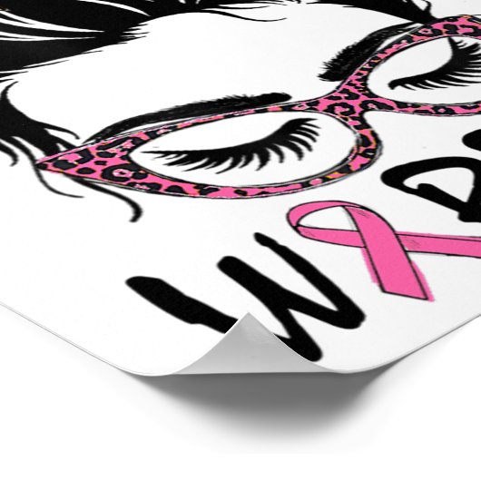 Bun Borstkanker Draag Roze Krijger Poster (Hoek)