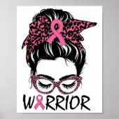 Bun Borstkanker Draag Roze Krijger Poster (Voorkant)