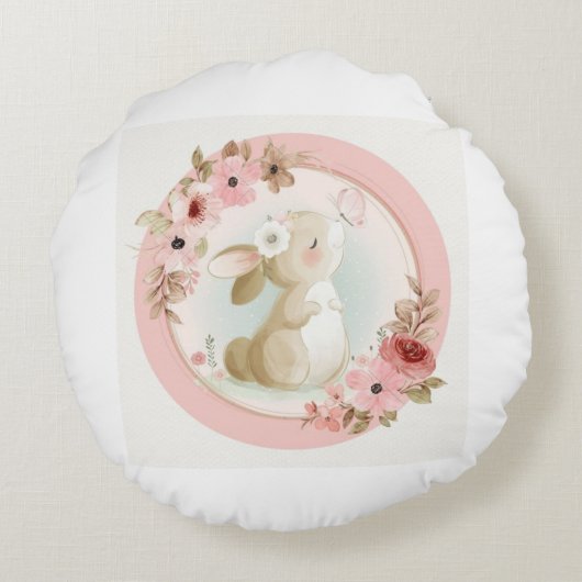 Bun Bun Love: Ronde Bunny Kussen (Achterkant)