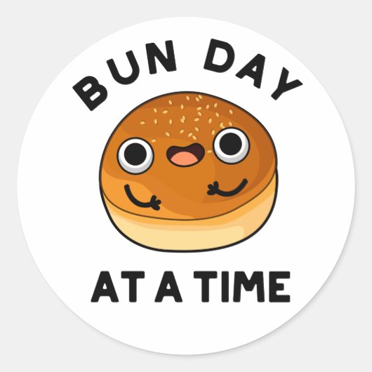 Bun Day in een tijd grappig voedselpakket Ronde Sticker (Voorkant)