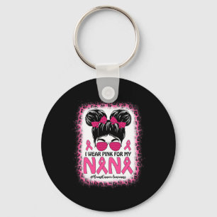 Bun die ik draag roze voor mijn oma borstkanker be sleutelhanger