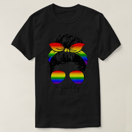 Bun Equality Lesbian LGBT Gay Pride Month Ra T-shirt (Design voorkant)