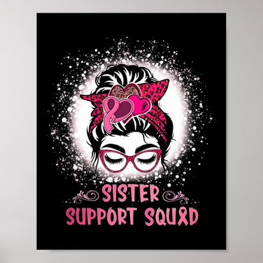 Bun Gl Sister Support Squad Borstkanker Awarenen Poster (Voorkant)