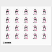 Bun Gles Draag roze Schattigee borstkanker bewustz Ronde Sticker (Vel)