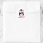 Bun Gles Draag roze Schattigee borstkanker bewustz Ronde Sticker (Tas)