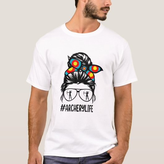 Bun-haarbril voor boogschieten t-shirt (Voorkant)