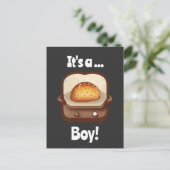 Bun in de oven Baby Gender onthullen uniek grappig Briefkaart (Staand voorkant)