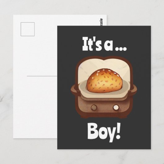 Bun in de oven Baby Gender onthullen uniek grappig Briefkaart (Voorkant / Achterkant)