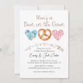 Bun in de oven Baby shower Brood Bloemen Hart Kaart (Voorkant)