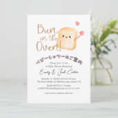 Bun in de oven Baby shower Brood Glimlach Kawaii Kaart (Staand voorkant)