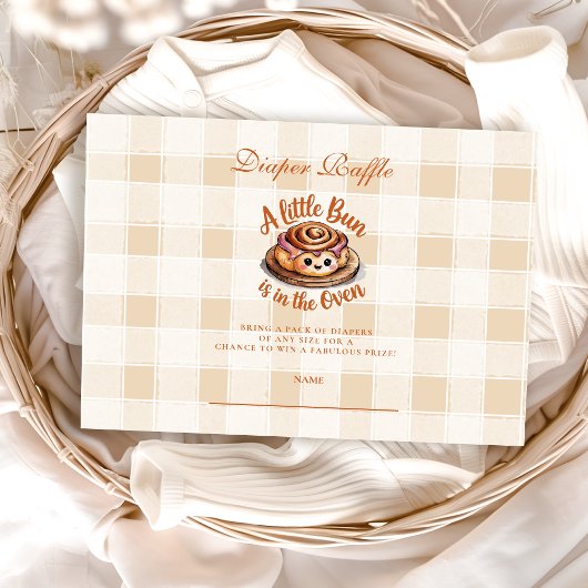 Bun in de oven Baby shower Diapper Raffle Informatiekaartje